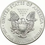 USA 1 Dollar 2014 'American Silver Eagle' Bullion Coin. Obverse: Walking Liberty. Lettering...