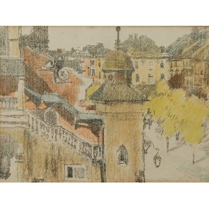 Józef CZAJKOWSKI (1872-1947), Fragment z Rynku w Krakowie, 1911