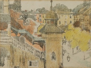 Józef CZAJKOWSKI (1872-1947), Fragment z Rynku w Krakowie, 1911