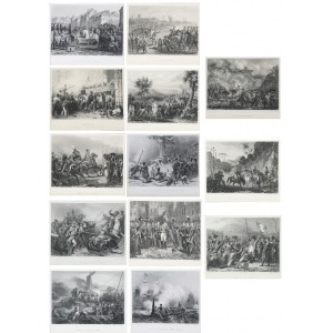 E. CHARPEUTIER - według, Wojny napoleońskie - cykl 14 grafik, XIX w.