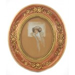 Artysta nieokreślony - Alfons MUCHA?, Głowa kobiety - szkic kompozycji