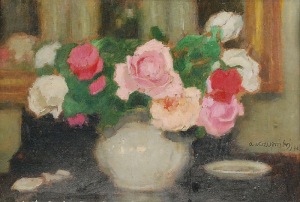 Alfons KARPIŃSKI (1875-1961), Róże - studium z natury, 1942