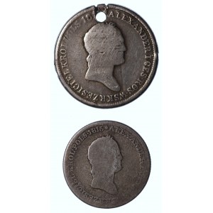 zestaw, 1 i 2 złote 1830