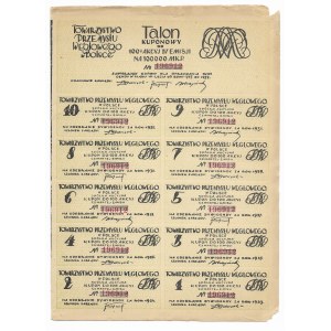 Towarzystwo Przemysłu Węglowego w Polsce Sp. Akc., 4th issue, 100 shares at 1000 Mk.P. 100,000 Polish marks