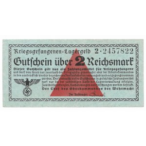 Niemcy, Uniwersalne bony obozowe, Kriegsgefangenenb - Lagergeld - 2 Reichsmark