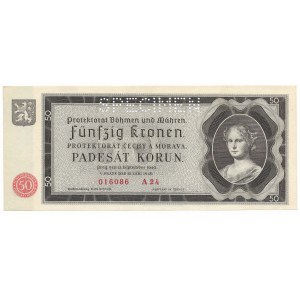 Protektorat Czech i Moraw, 50 Kronen 1940 - SPECIMEN