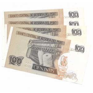 Peru, 100 Intis 1987 - zestaw 4 sztuk