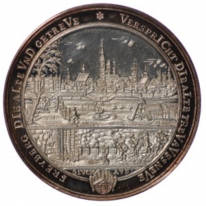 Niemcy, Saksonia, Fryderyk August II, medal z 1733 roku, Otwarcie kopalni w Freiburgu - nowe bicie bardzo rzadkiego medalu