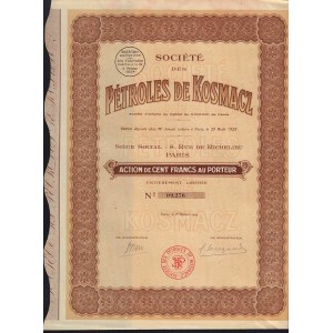 Petroles de Kosmacz - akcja na 100 franków, 1924