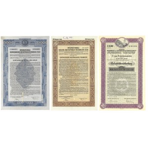 Austria, set of 3 pieces - 7% for 1000 shillings in gold - 1930 x 2, Graz 1922, WASSERKRAFT UND ELEKTRIZITATS AKTIENGESELLSCHAFT