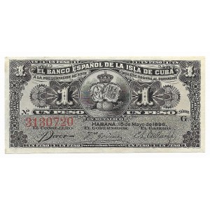 Kuba, 1 peso 1896