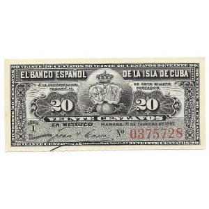 Kuba, 20 centavos 1897