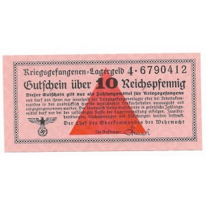 Niemcy, Uniwersalne bony obozowe, Kriegsgefangenen - Lagergeld - 10 Reichspfennig