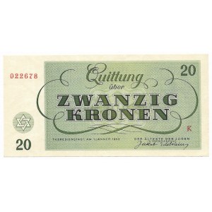 Czechosłowacja (Getto Terezin), 20 koron 1943, seria K