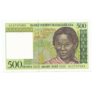 Madagascar, 500 Francs = 100 Ariary, no date (1994)