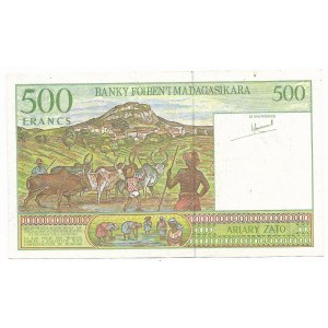Madagaskar, 500 Francs = 100 Ariary, bez daty (1994)