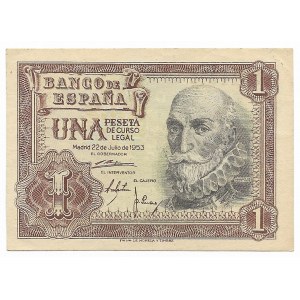 Hiszpania, 1 peseta 1953