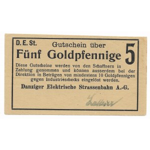 Danzig, (Danziger Elektrische Strassenbahn A.-G.), 5 Goldpfennige