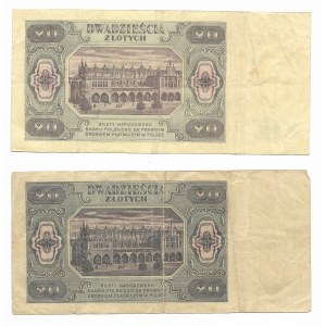 set, 2 x 20 gold 1948, HS and FK series