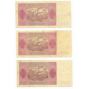 set, 3 x 100 gold 1948, IK, IH and KP series