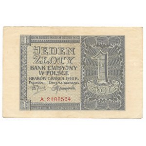 1 zloty 1940, Series A