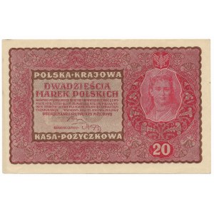 20 polnische Mark 1919, 2. Serie DL