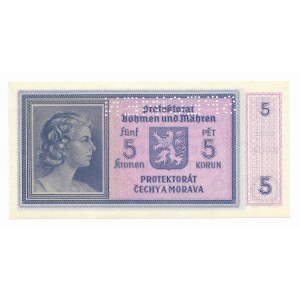 Protektorat Czech i Moraw, 5 Korun 1940 (ND) Specimen