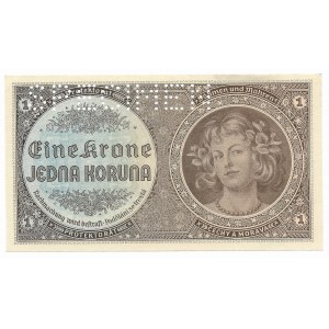 Protektorat Czech i Moraw, 1 Koruna 1940 (ND) Specimen