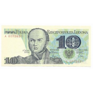 10 złotych 1982, seria A