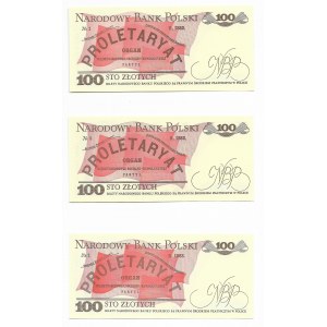 set, 3 x 100 gold 1988, TB,TH and SY series