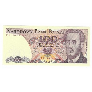100 złotych 1986, seria PK