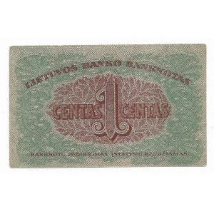 Lithuania, 1 centas 1922, series O - rare and beautiful