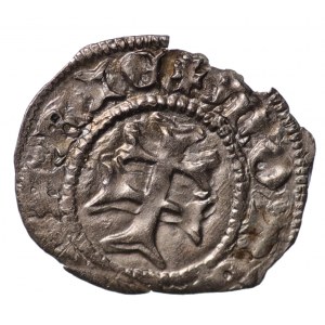 Węgry, Maria Andegaweńska (1382-1395), denar - pojedyńcza lilia
