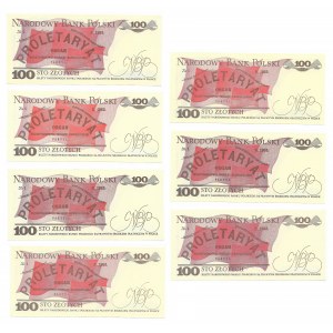 PRL set, 7 x £100