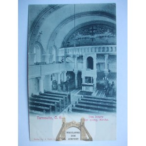 Tarnowskie Góry, kościół ewangelicki, wnętrze ok. 1905