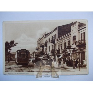 Będzin, ulica Małachowskiego, tramwaj ok. 1930
