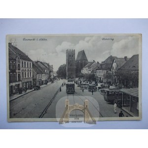 Środa Śląska,Neumarkt Rynek, tramwaj, autobusy 1929