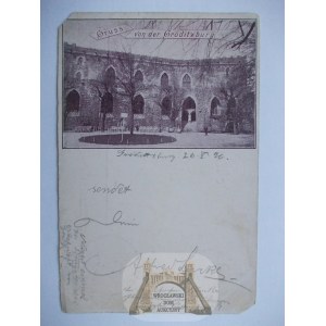 Grodziec, Groeditzburg, zamek, Vorlaufer, wczesna litografia 1896