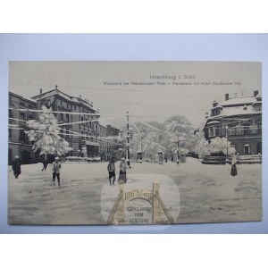 Jelenia Góra, Hirschberg, Warmbrunnerplatz, zimowa 1916