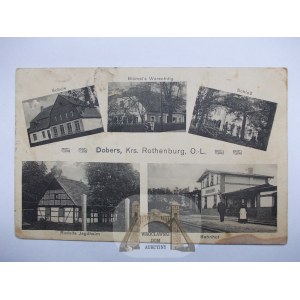 Dobrzyń k. Zgorzelec, dworzec, pałac, 5 widoków 1917