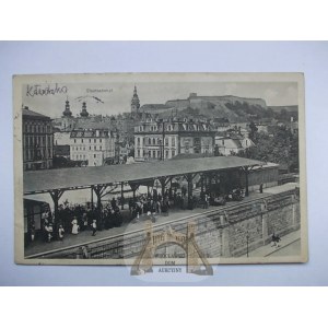 Kłodzko, Glatz, dworzec, perony ok. 1915