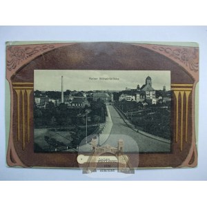 Żagań, Sagan, most, panorama, winieta- secesja ok. 1905