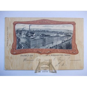 Kożuchów, Freystadt, fabryka, winieta - secesja ok. 1900