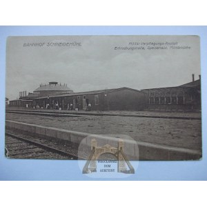 Piła, dworzec, punkt zaopatrzenia wojskowego ok. 1915