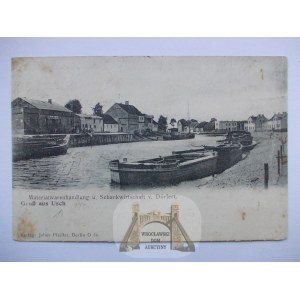 Ujście, handel towarami Dolfert, barki 1904