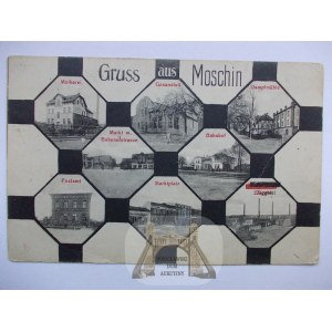Mosina, mozaika, 8 widoków ok. 1910