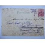 Toruń, ratusz, ozdobna winieta, pruski orzeł, tłoczona 1901