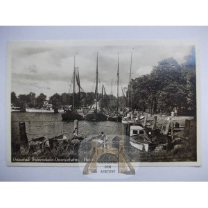 Świnoujście Chorzelin, Osternothafen, port, zdjęciowa 1936