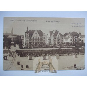 Świnoujście, Swinemunde, wille, plaża ok. 1920