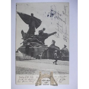 Szczecin, Stettin, fontanna, ludzie, ciekawe ujęcie 1906